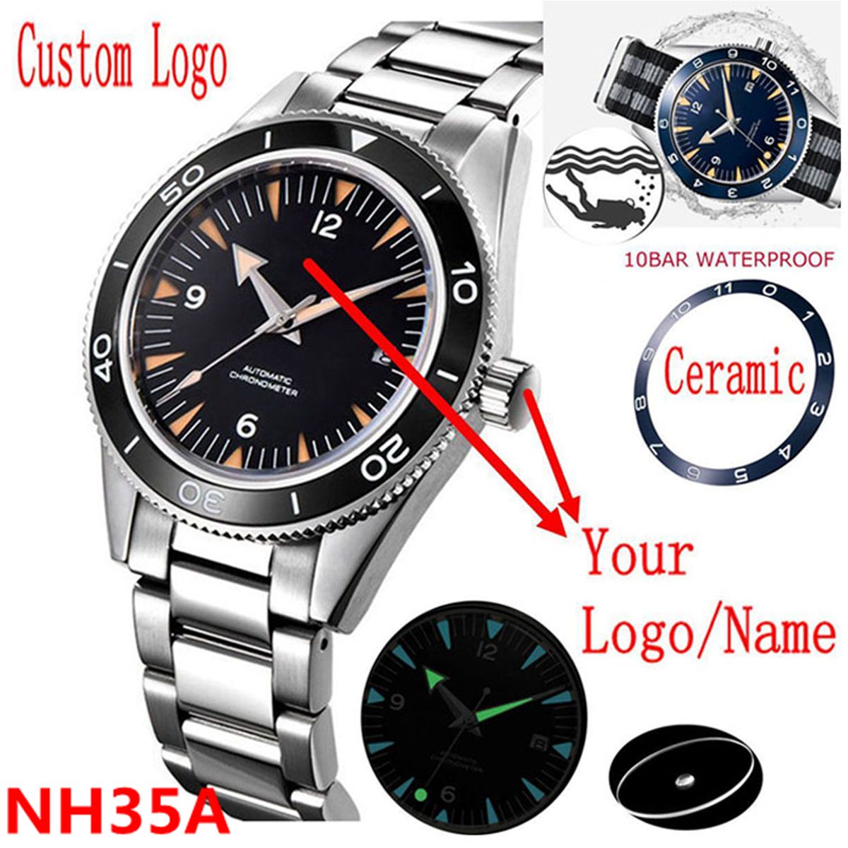 Luxury Watch Display - Часы с механизмом NH35 с индивидуальным