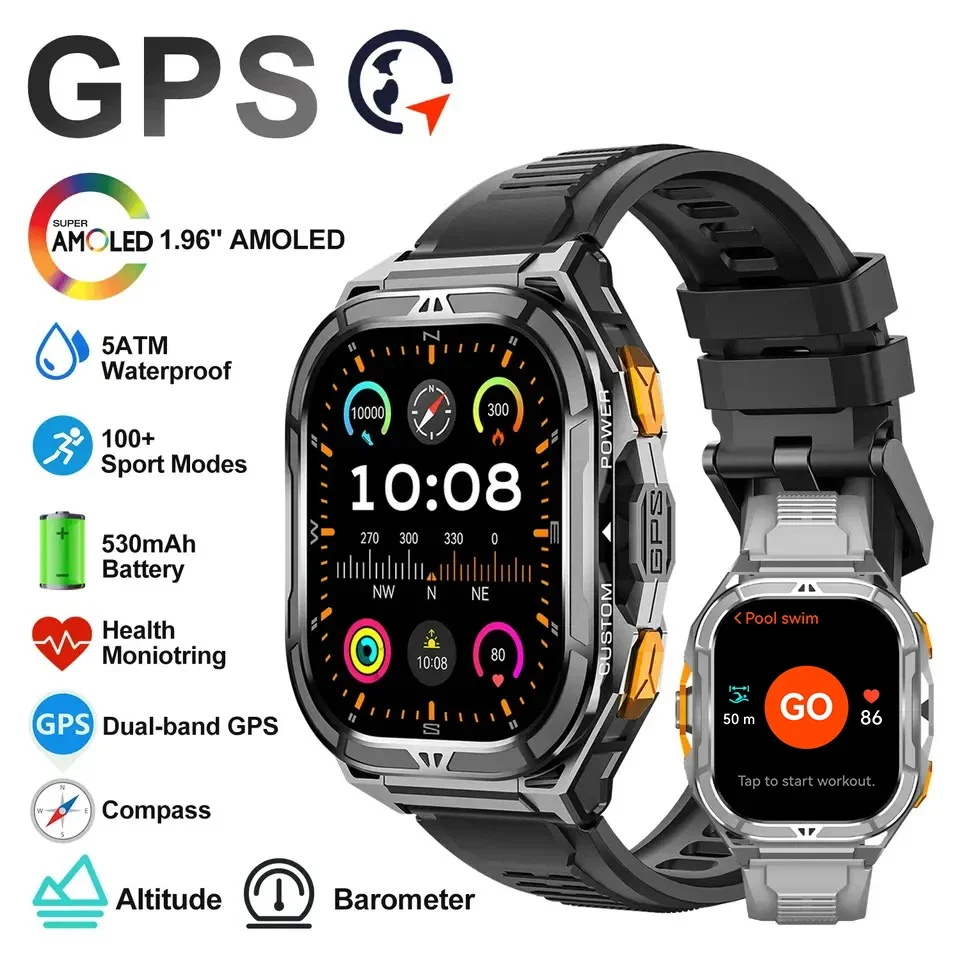 Luxury Watch In The World - Роскошные смарт-часы AMOLED с GPS, водонепроницаемость