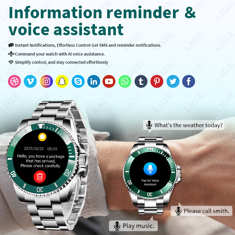 LIGE Новые Смарт-часы для мужч – обзор и цена Luxury Watch In The World