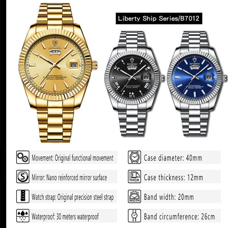 BINBOND B7012 Мужские модные д – обзор и цена Luxury Watch Omega