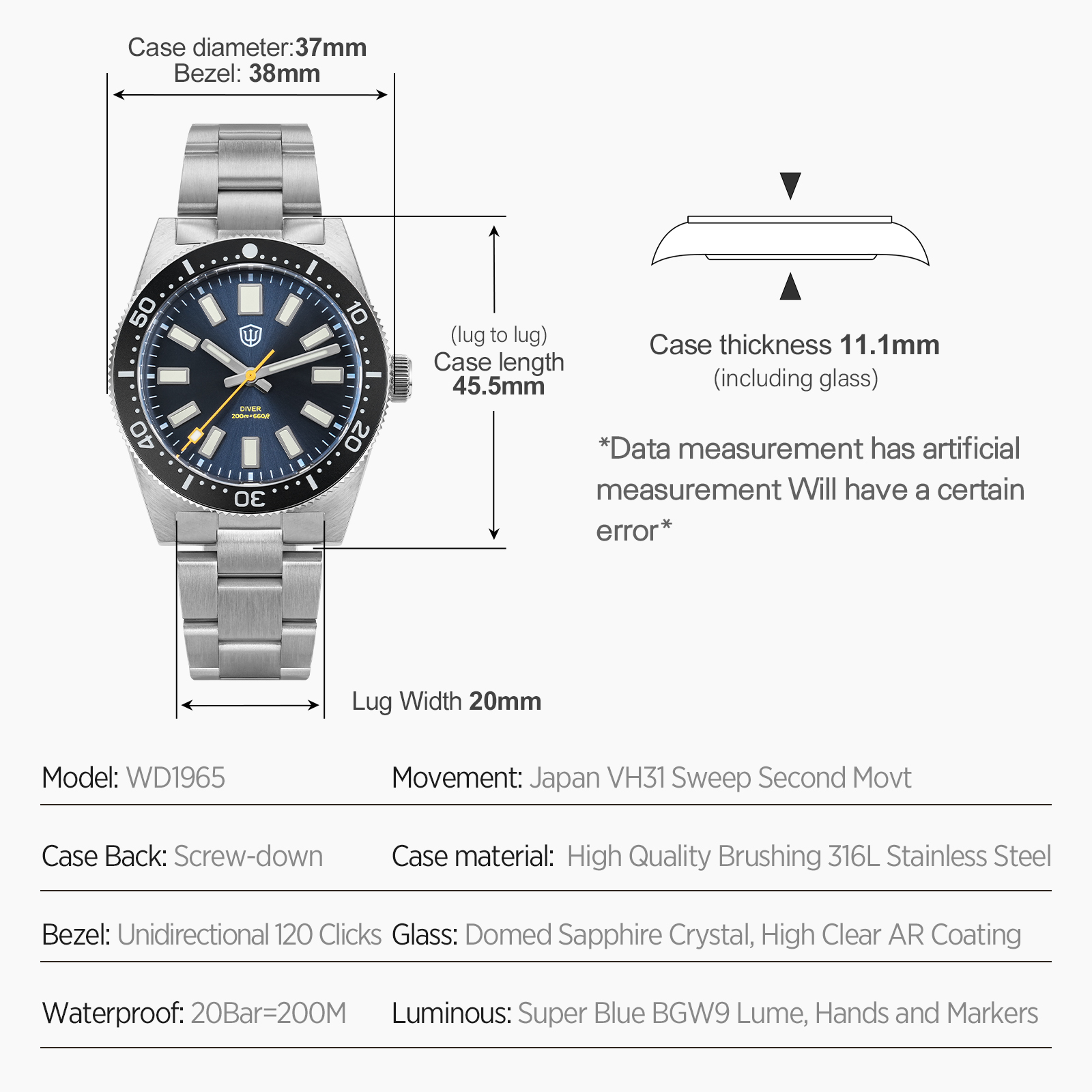 Мужские часы Watchdives 37 мм  – обзор и цена Luxury Watch Display