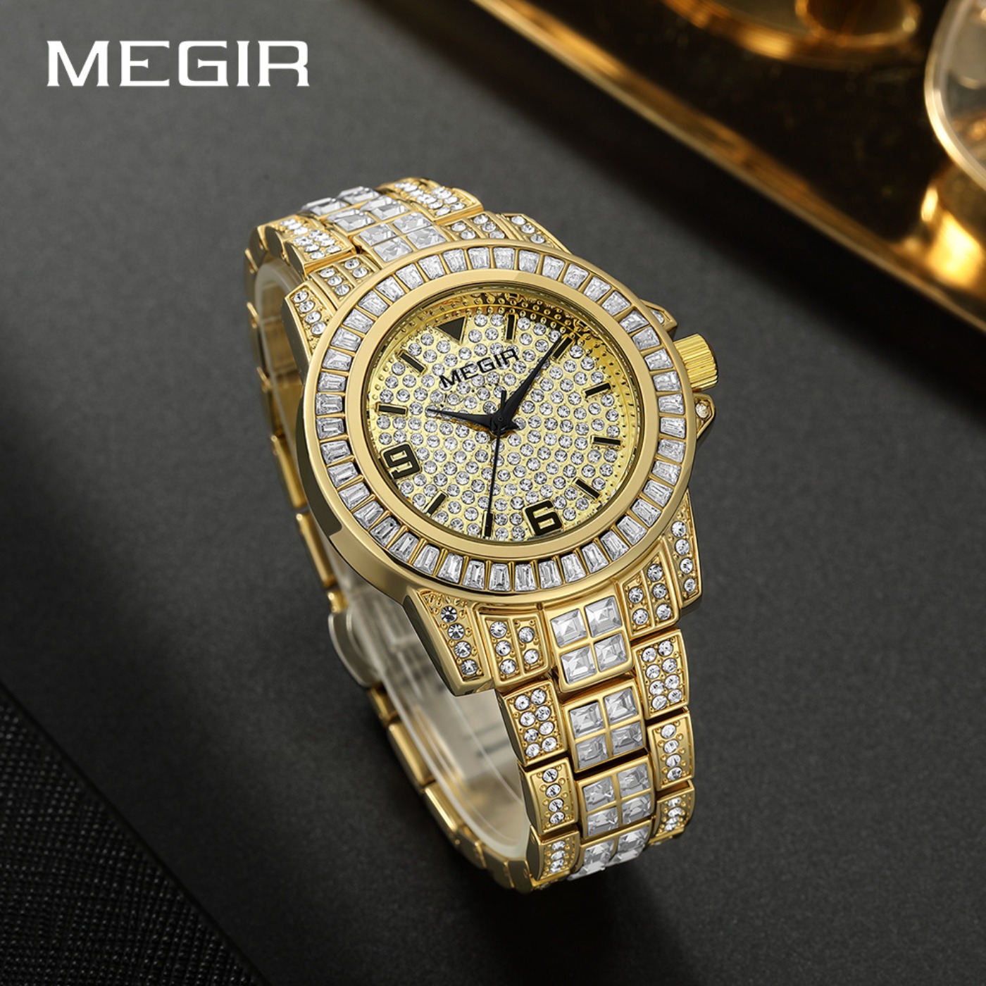 Роскошные часы MEGIR с бриллиа – обзор и цена Luxury Watch Diamond