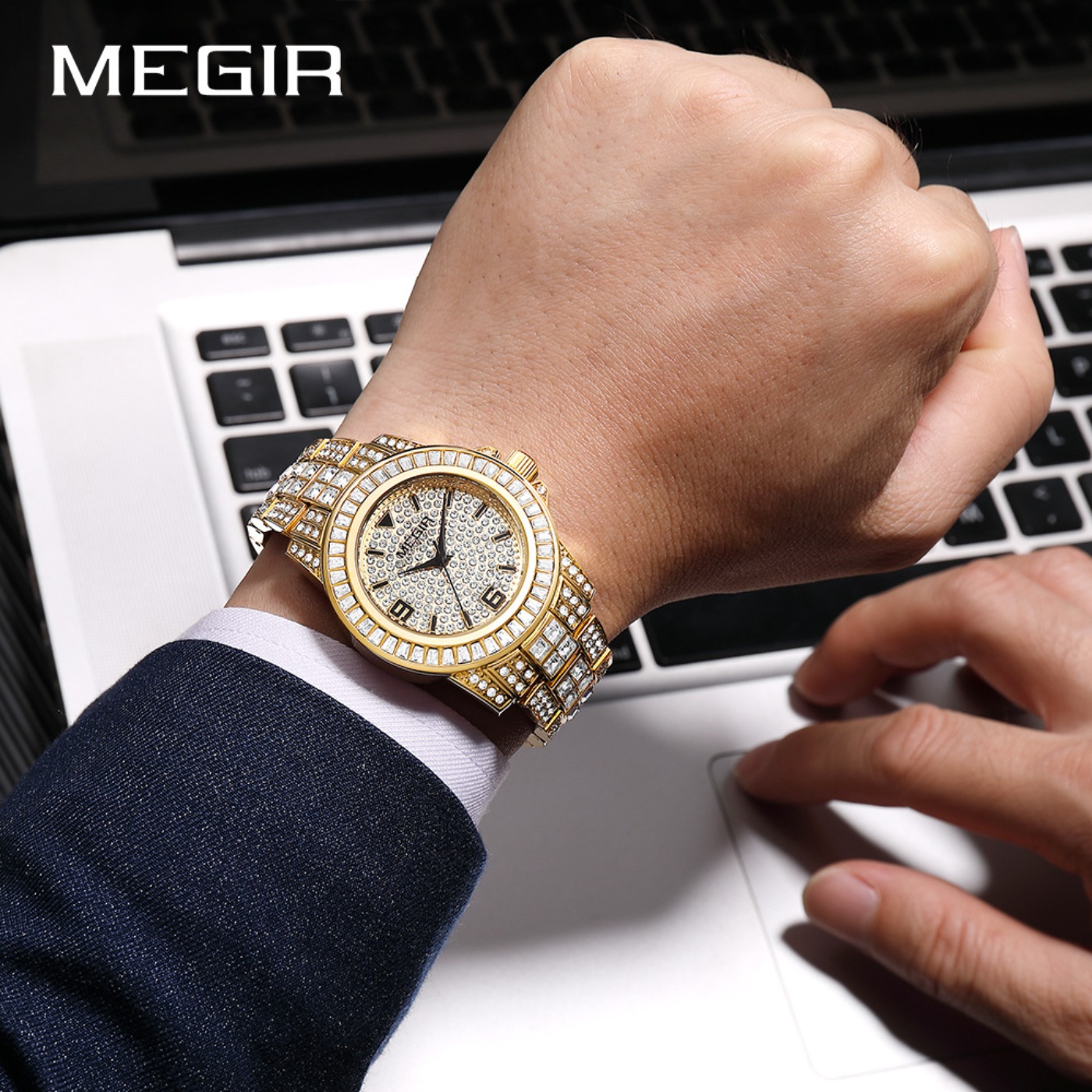Роскошные часы MEGIR с бриллиа – обзор и цена Luxury Watch Diamond