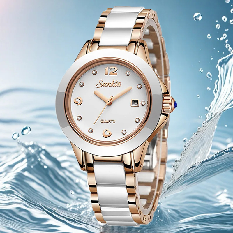 Sunkta модные повседневные ква – обзор и цена Luxury Watch Diamond