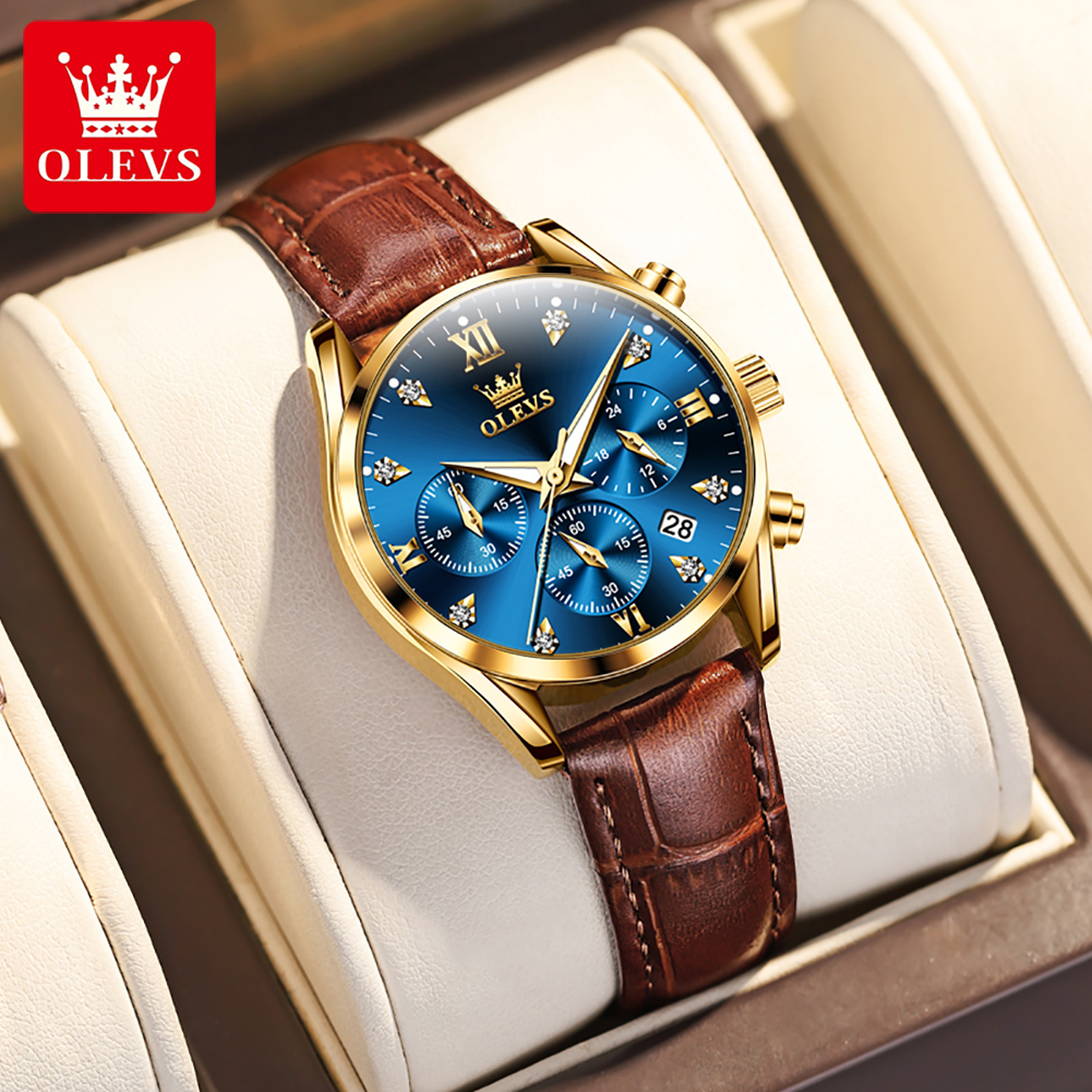 OLEVS 5523, оригинальные бренд – обзор и цена Luxury Watch Leather Strap