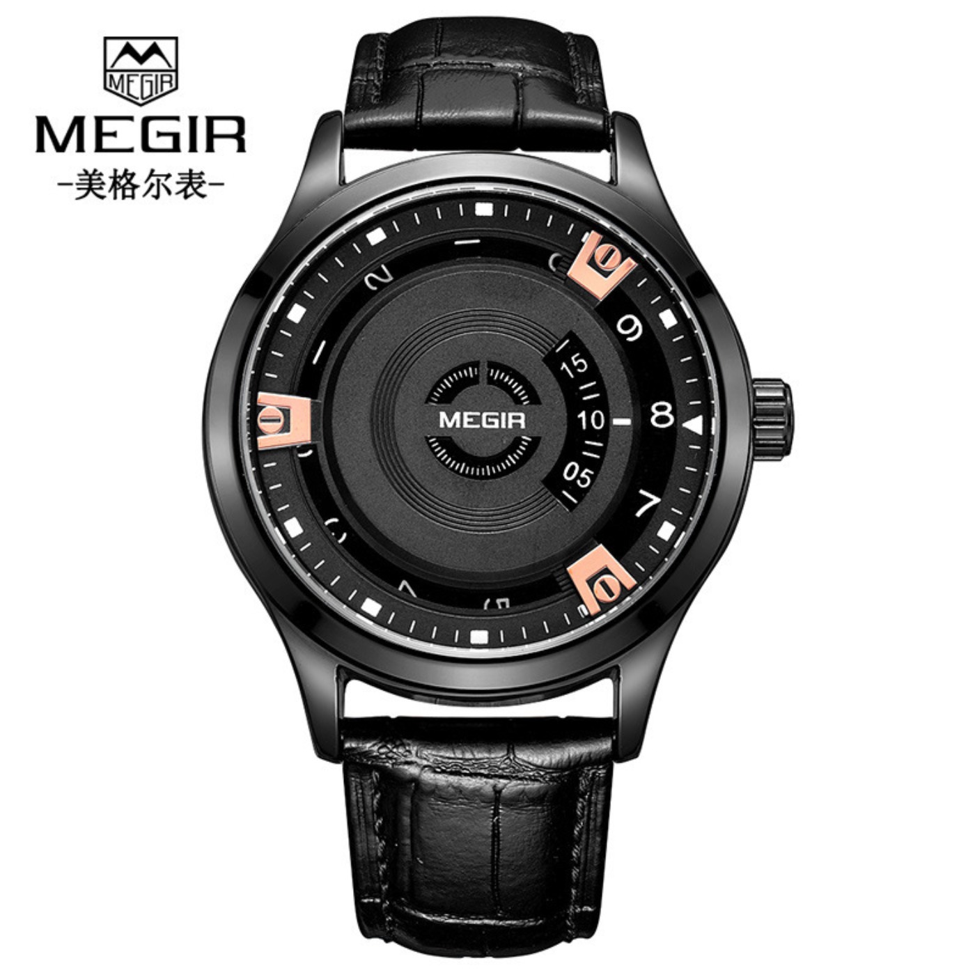 Мужские часы MEGIR, роскошные  – обзор и цена Luxury Watch Leather Strap