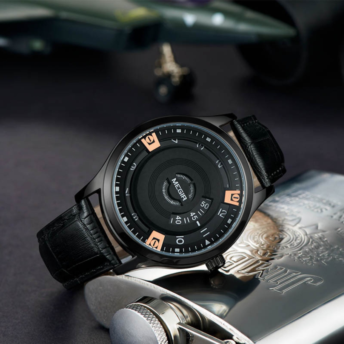 Мужские часы MEGIR, роскошные  – обзор и цена Luxury Watch Leather Strap