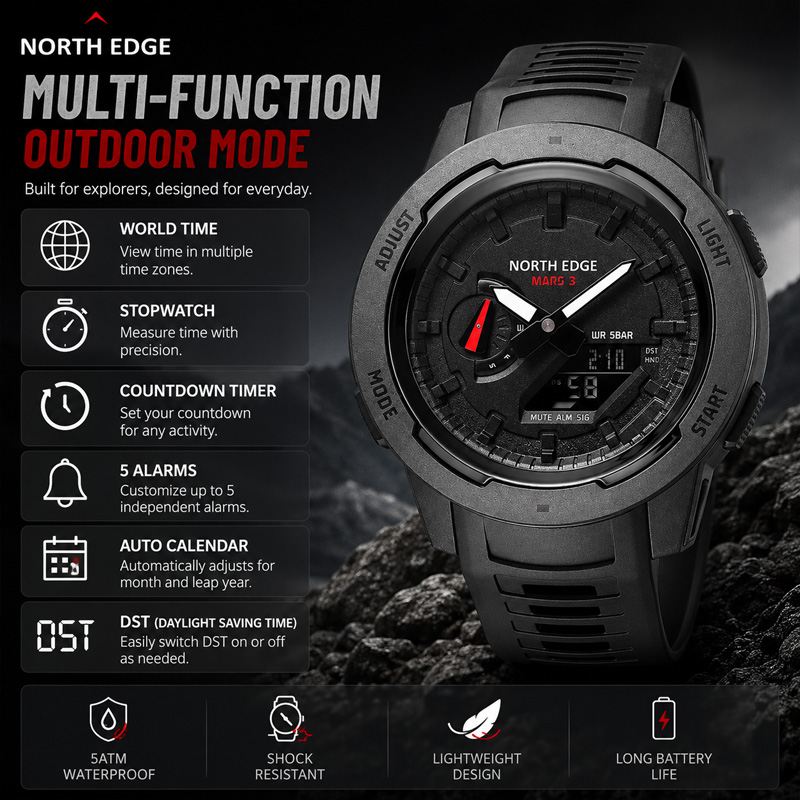 2026 NORTH EDGE Mars 3 Мужские – обзор и цена Luxury Watch In The World