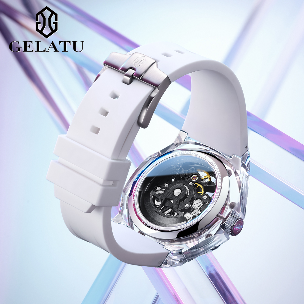 GELATU 8002, автоматические ме – обзор и цена Luxury Watch Leather Strap